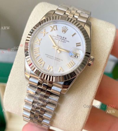 Swiss Copy Rolex 31 mm Datejust Pure White Dial Jubilee Bracelet